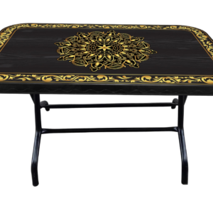 Dining Table 4 Seat Semi Rtg SL Print Canvas- Black