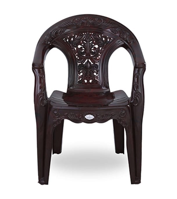 RFL King Chair Majesty Rose Wood | Durable Plastic Arm Chair for Indoor & Outdoor