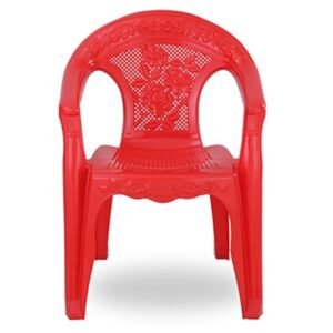 RFL Deluxe Garden Chair Net Flower Red | Durable & Comfortable Plastic Arm Chair