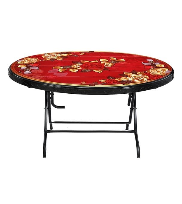 Dining Table 6 Seat Oval S/L Print Smoke-Black