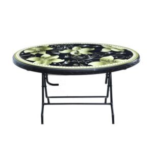 Dining Table 6 Seat Oval S/L Print Elite Black