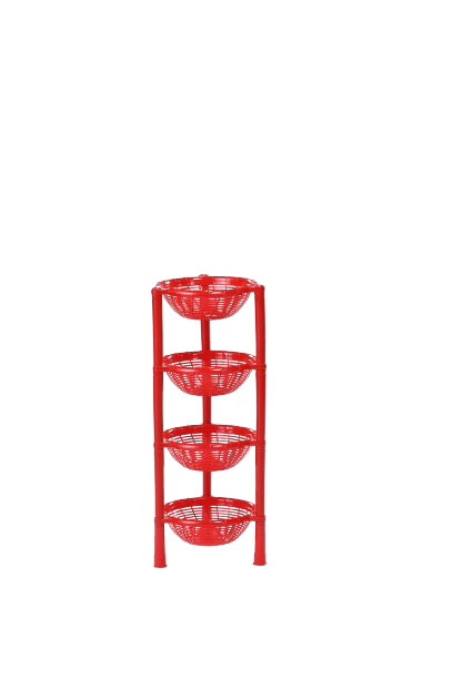 Round Vegetable Rack 4 Step Red